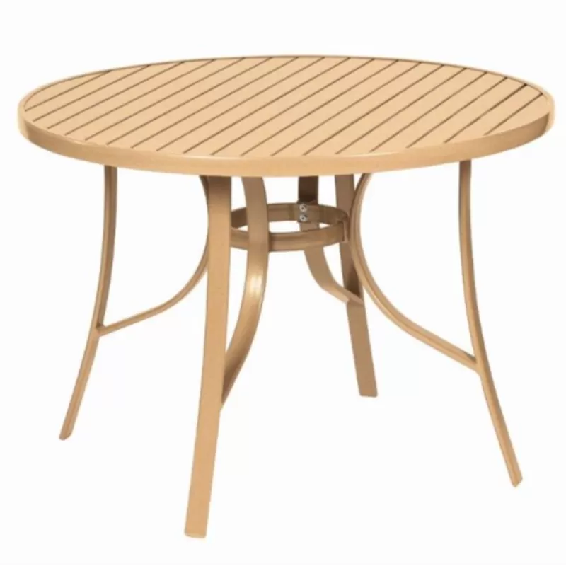 Mesa em Alumínio Bege | Summer - Alt. 74 cm X ø 105 cm *com Tampo de Alumínio
